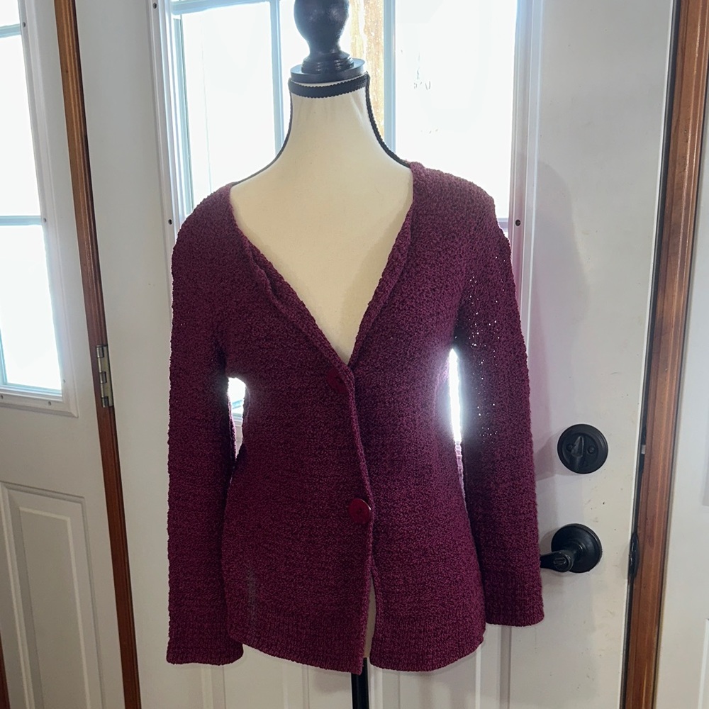 Susan Bristol Deep Burgundy Cardigan